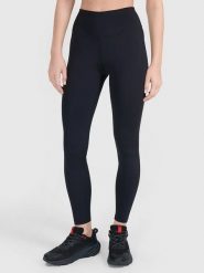 4F Legginsy sportowe w kolorze czarnym rozmiar: S. Czarne legginsy 4f, s, bez wzorów, z materiału, z podwyższonym stanem. Za 99.95 zł.