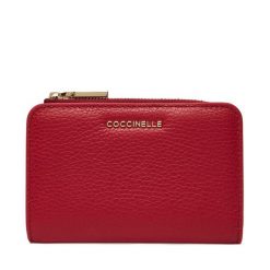 Duży Portfel Damski Coccinelle. Czerwone portfele Coccinelle, bez wzorów. Za 449.99 zł.