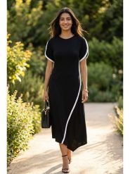 SOULSHAE Sukienka w kolorze czarnym rozmiar: L/XL. Czarne sukienki SOULSHAE, l, bez wzorów, z wiskozy, z asymetrycznym kołnierzem, bez ramiączek, maxi, asymetryczne. Za 144.95 zł.
