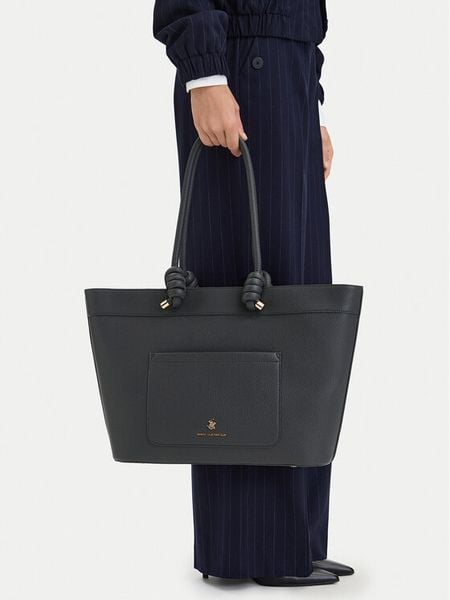 Beverly Hills Polo Club Torebka EO-BHPC-C-016-10 Szary. Szare shopper Beverly Hills Polo Club, bez wzorów, ze skóry, bez dodatków. Za 299.99 zł.