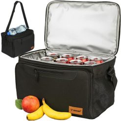 Torba Termiczna Turystyczna Plażowa Duża. Czarne torby na ramię TRIZAND, bez wzorów, z gumy, eleganckie, na ramię, duże, bez dodatków. Za 55.90 zł.