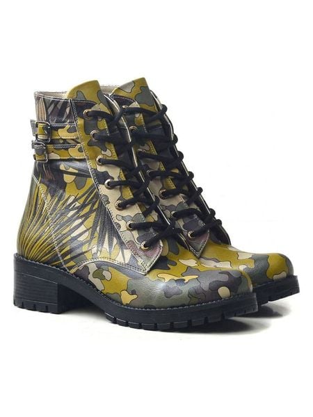 Goby Sztyblety w kolorze żółto-oliwkowym rozmiar: 41. Brązowe botki Goby, bez wzorów, bez obcasa, bez zapięcia. Za 339.99 zł.