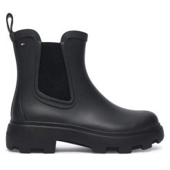 Kalosze Tommy Hilfiger. Czarne kalosze TOMMY HILFIGER, bez wzorów. Za 449.99 zł.