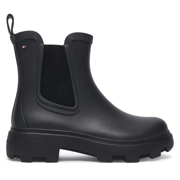 Kalosze Tommy Hilfiger. Czarne kalosze TOMMY HILFIGER, bez wzorów. Za 449.99 zł.
