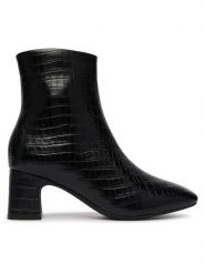 Clarks Botki Fernie Zip 26327187 Czarny. Czarne botki Clarks, bez wzorów, ze skóry, bez obcasa, na słupku, bez zapięcia. Za 519.99 zł.