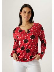 Aniston Koszulka w kolorze czerwono-czarnym rozmiar: 40. Czerwone bluzki Aniston, bez wzorów, bez kołnierzyka, bez ramiączek. Za 126.99 zł.