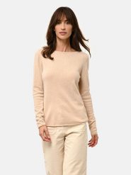 Just Cashmere Kaszmirowy sweter "Grace" w kolorze beżowym rozmiar: XL. Brązowe swetry Just Cashmere, xl, bez wzorów, z kaszmiru, bez ramiączek. Za 378.54 zł.