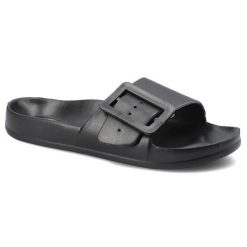 Czarne Klapki Big Star Modne Damskie Buty Na Lato. Czarne klapki Big Star, z aplikacjami, bez obcasa. Za 59.99 zł.
