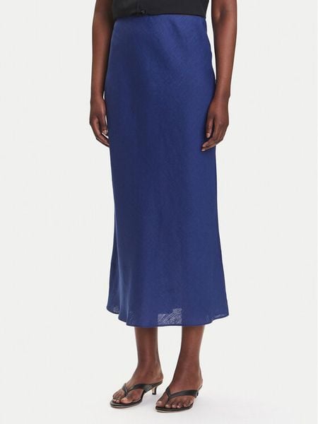Marella Spódnica midi Emme by Marella Desio 2515101032 Niebieski Regular Fit. Niebieskie spódnice Marella, bez wzorów, ze lnu, midi. Za 326.99 zł.