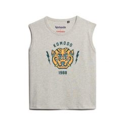 Damski wąski tank top Superdry Komodo Tiger. Szare bielizna sportowa Superdry, bez wzorów. Za 166.05 zł.