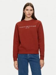 Tommy Hilfiger Bluza Logo WW0WW39791 Czerwony Regular Fit. Czerwone bluzy TOMMY HILFIGER, m, bez wzorów, z bawełny, bez kaptura. Za 249.99 zł.