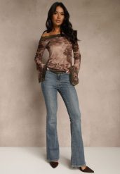 Niebieskie Jeansy Regular Waist z Bawełny o Kroju Dzwonów Zenirae. Niebieskie jeansy Renee, l, bez wzorów. Za 119.99 zł.