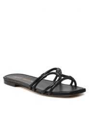 Stuart Weitzman Klapki Wovenknotslidesandal SA616 Czarny. Czarne klapki Stuart Weitzman, bez wzorów, ze skóry, bez obcasa. Za 1,819.00 zł.