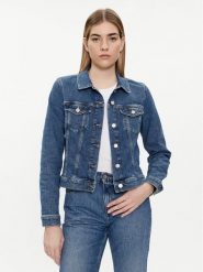 Tommy Hilfiger Kurtka jeansowa WW0WW41335 Niebieski Slim Fit. Niebieskie kurtki TOMMY HILFIGER, bez wzorów, z bawełny, bez kaptura. Za 339.99 zł.