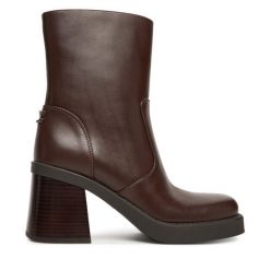 Botki Coach. Brązowe botki Coach, bez wzorów, bez obcasa, na słupku, bez zapięcia. Za 1,429.00 zł.
