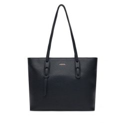 Torebka Lasocki. Czarne shopper Lasocki, bez wzorów, bez dodatków. Za 199.99 zł.