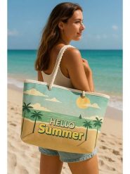 Lucky Bees Torba plażowa w kolorze błękitno-beżowym - 55 x 36 x 15 cm rozmiar: onesize. Brązowe torby na ramię Lucky Bees, bez wzorów, z materiału, na ramię, bez dodatków. Za 30.99 zł.