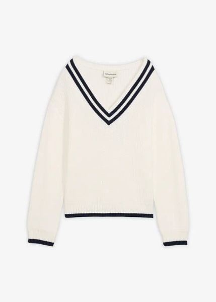Sweter z mieszanki wiskozy. Białe swetry bonprix, bez wzorów, z wiskozy, bez ramiączek. Za 114.99 zł.