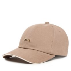 Czapka z daszkiem BOSS. Brązowe czapki Boss, bez wzorów. Za 219.99 zł.
