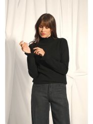 Just Cashmere Kaszmirowy sweter "Trila" w kolorze czarnym rozmiar: M. Czarne swetry Just Cashmere, m, bez wzorów, z kaszmiru, bez ramiączek. Za 334.60 zł.