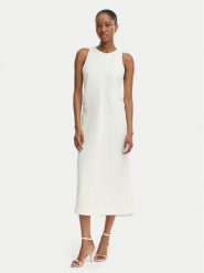 BOSS Sukienka letnia C_Delinna 50559243 Écru Regular Fit. Białe sukienki Boss, na lato, bez wzorów, z wiskozy, bez kołnierzyka, bez ramiączek. Za 899.99 zł.