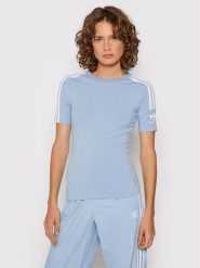 Adidas T-Shirt H33545 Błękitny Tight Fit. Niebieskie t-shirty Adidas, bez wzorów, z bawełny, bez kołnierzyka, bez ramiączek. Za 89.99 zł.