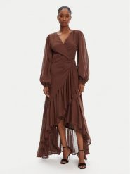 Marciano Guess Sukienka wieczorowa 5GGK53 7317A Brązowy Regular Fit. Brązowe sukienki Marciano Guess, z aplikacjami, z bawełny, wizytowe, bez kołnierzyka, bez ramiączek. Za 1,049.00 zł.