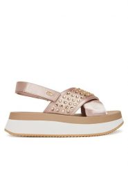 Liu Jo Sandały Dreamy Sandal 02 BA5089 TX001 Różowy. Czerwone sandały Liu Jo, bez wzorów, z materiału, bez obcasa, na płaskiej podeszwie, bez zapięcia. Za 429.99 zł.
