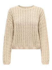 ONLY Sweter w kolorze beżowym rozmiar: S. Brązowe swetry Only, s, bez wzorów, bez ramiączek. Za 88.45 zł.