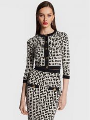 Elisabetta Franchi Kardigan MK-33Z-31E2-V380 Écru Slim Fit. Kardigany Elisabetta Franchi, bez wzorów, z syntetyku. Za 1,899.00 zł.