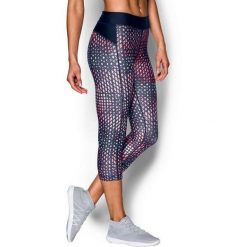 Legginsy damskie Under Armour HeatGear Capri Printed 7/8. Niebieskie legginsy Under Armour, xs, bez wzorów. Za 219.00 zł.