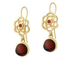 Kolczyki srebrne z bursztynem i rubinami syntetycznymi. Szare kolczyki Apart, z bursztynem, pozłacane. Za 539.00 zł.