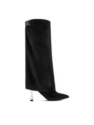 Juicy Couture Kozaki EO-R24SS94662 Czarny. Czarne kozaki Juicy Couture, z materiału, bez obcasa, na szpilce, bez zapięcia. Za 459.99 zł.