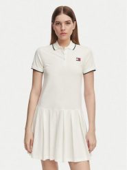 Tommy Jeans Sukienka codzienna Tommy Badge DW0DW22328 Biały Relaxed Fit. Białe sukienki Tommy Jeans, na co dzień, s, bez wzorów, z bawełny, bez kołnierzyka, bez ramiączek, proste. Za 409.99 zł.