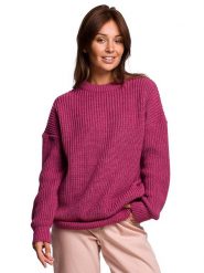 Be Wear Sweter w kolorze różowym rozmiar: S/M. Różowe swetry Be Wear, m, bez wzorów, z wełny, bez ramiączek. Za 236.95 zł.