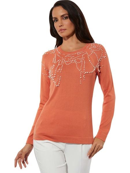 Creation L Sweter w kolorze pomarańczowym rozmiar: 42. Pomarańczowe swetry creation L, l, bez wzorów, bez ramiączek. Za 73.95 zł.