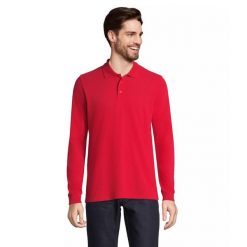 Koszulka polo z długim rękawem Sol's Prime. Czerwone bluzki SOL'S, s, bez wzorów, eleganckie, bez kołnierzyka, bez ramiączek. Za 113.50 zł.