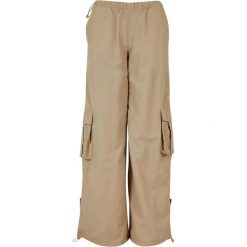 Nylonowe Szerokie Spodnie Cargo Dla Pań I Panów. Brązowe spodnie dresowe Urban Classics, l, bez wzorów, z nylonu. Za 179.99 zł.
