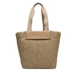 Torebka Calvin Klein. Brązowe shopper Calvin Klein, bez wzorów, bez dodatków. Za 279.99 zł.