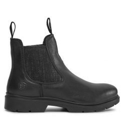 Botki Lumberjack. Czarne botki Lumberjack, bez wzorów, bez obcasa, na płaskiej podeszwie, bez zapięcia. Za 429.99 zł.