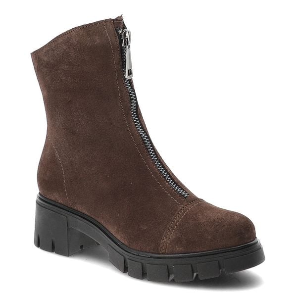 Brązowe Botki Armodo Skórzane Buty Damskie Na Obcasie. Brązowe botki Armodo, bez wzorów, bez obcasa, na obcasie, bez zapięcia. Za 529.00 zł.