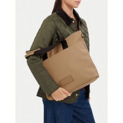 Torebka Hunter. Brązowe shopper Hunter, bez wzorów, bez dodatków. Za 229.99 zł.