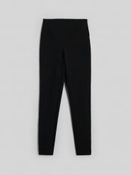 4F Legginsy dzianinowe damskie - czarne M. Czarne legginsy 4f, m, bez wzorów, z bawełny, z podwyższonym stanem. Za 129.99 zł.