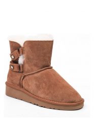 Gooce Skórzane botki zimowe "Shirley" w kolorze jasnobrązowym rozmiar: 40. Brązowe botki Gooce, na zimę, bez wzorów, ze skóry, bez obcasa, bez zapięcia. Za 152.98 zł.