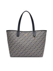 Tommy Hilfiger Torebka Th Icon Tote Jacquard AW0AW18889 Niebieski. Niebieskie shopper TOMMY HILFIGER, bez wzorów, z materiału, bez dodatków. Za 699.99 zł.