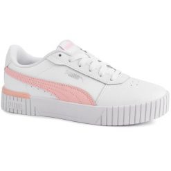 Damskie buty sportowe sneakersy białe PUMA CARINA. Białe obuwie sportowe APURNA, bez zapięcia, trekkingowe. Za 145.00 zł.