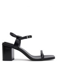 Calvin Klein Sandały Block Heel Sandal 75 Lth HW0HW02650 Czarny. Czarne sandały Calvin Klein, bez wzorów, ze skóry, bez obcasa, na słupku, bez zapięcia. Za 349.99 zł.