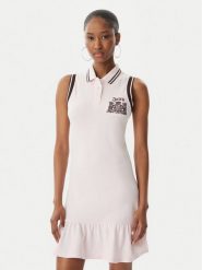 Juicy Couture Sukienka letnia Juicy Peplum JCGED126016 Różowy Regular Fit. Czerwone sukienki Juicy Couture, na lato, l, bez wzorów, z bawełny, bez kołnierzyka, bez ramiączek. Za 299.99 zł.