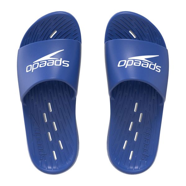 Klapki basenowe damskie Speedo Slides One Piece Af. Niebieskie klapki Speedo, bez wzorów, bez obcasa. Za 89.99 zł.