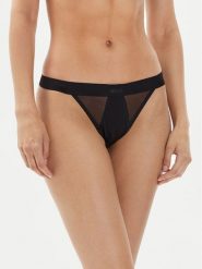 Boss Stringi Audrey 50515519 Czarny. Czarne stringi Boss, bez wzorów, z syntetyku. Za 119.99 zł.